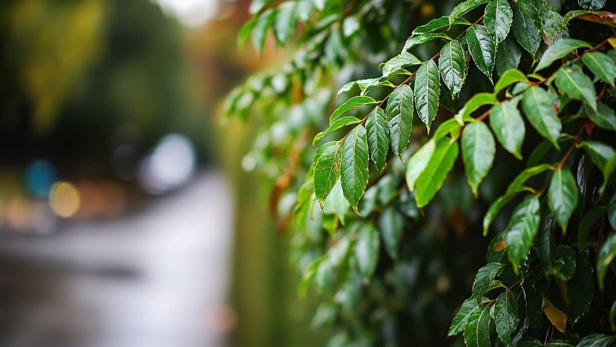 Une haie plantée en quinconce qui fait office de brise-vue et coupe-vent